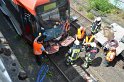 Unfall zwischen zwei KVB Bahnen Koeln Hoehenhaus Im Weidenbruch P190